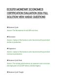 ECS3701 MONETARY ECONOMICS&NewLine;CERTIFICATION EVALUATION 2026 FULL&NewLine;SOLUTION VIEW AHEAD QUESTION