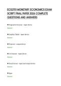 ECS3701 MONETARY ECONOMICS EXAM&NewLine;SCRIPT FINAL PAPER 2026 COMPLETE&NewLine;QUESTIONS AND ANSWERS
