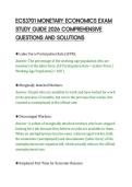 ECS3701 MONETARY ECONOMICS EXAM&NewLine;STUDY GUIDE 2026 COMPREHENSIVE&NewLine;QUESTIONS AND SOLUTIONS