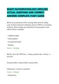 EDAPT PATHOPHYSIOLOGY UPDATED&NewLine;ACTUAL QUESTIONS AND CORRECT&NewLine;ANSWERS COMPLETE STUDY GUIDE