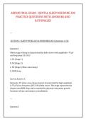 ABDSM FINAL EXAM - DENTAL SLEEP MEDICINE 300 &NewLine;PRACTICE QUESTIONS WITH ANSWERS AND &NewLine;RATIONALES