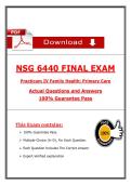 NSG 6440 Final Exam &ndash; Practicum IV Family Health&colon; Primary Care &lpar;2026&sol;2027&rpar; Actual Questions & Answers &lpar;100&percnt; Verified&rpar;