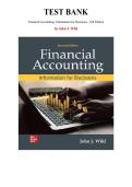 Test Bank for Financial Accounting&colon; Information for Decisions&comma; 11th Edition by John Wild&comma; Chapter 1-13 &vert; All Chapters