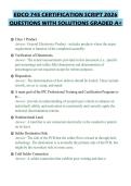 EDCO 745 CERTIFICATION SCRIPT 2026&NewLine;QUESTIONS WITH SOLUTIONS GRADED A&plus;