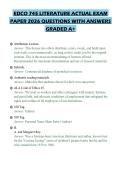 EDCO 745 LITERATURE ACTUAL EXAM&NewLine;PAPER 2026 QUESTIONS WITH ANSWERS&NewLine;GRADED A&plus;