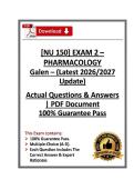 GALEN&vert;NU150&sol;NU 150 Pharmacology Exam 2 &vert; Galen College &vert; 26&sol;27&vert;Q&A &lpar;PDF&rpar;