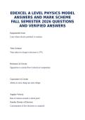 EDEXCEL A LEVEL PHYSICS MODEL ANSWERS AND MARK SCHEME FALL SEMESTER 2026 QUESTIONS AND VERIFIED ANSWERS