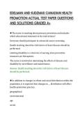 EDELMAN AND KUDZMAS CANADIAN HEALTH&NewLine;PROMOTION ACTUAL TEST PAPER QUESTIONS&NewLine;AND SOLUTIONS GRADED A&plus;