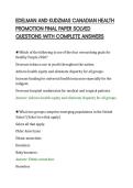 EDELMAN AND KUDZMAS CANADIAN HEALTH&NewLine;PROMOTION FINAL PAPER SOLVED&NewLine;QUESTIONS WITH COMPLETE ANSWERS