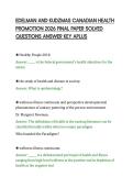 EDELMAN AND KUDZMAS CANADIAN HEALTH&NewLine;PROMOTION 2026 FINAL PAPER SOLVED&NewLine;QUESTIONS ANSWER KEY APLUS