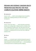 EDELMAN AND KUDZMAS CANADIAN HEALTH&NewLine;PROMOTION 2026 PRACTICE TEST PACK&NewLine;COMPLETE SOLUTIONS VERIFIED INSIGHTS