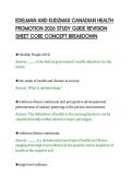 EDELMAN AND KUDZMAS CANADIAN HEALTH&NewLine;PROMOTION 2026 STUDY GUIDE REVISION&NewLine;SHEET CORE CONCEPT BREAKDOWN
