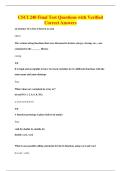 CSCI 240 Final Test Questions with Verified&NewLine;Correct Answers