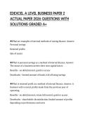 EDEXCEL A LEVEL BUSINESS PAPER 2&NewLine;ACTUAL PAPER 2026 QUESTIONS WITH&NewLine;SOLUTIONS GRADED A&plus;