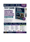 Test Bank for Abnormal Child and Adolescent Psychology&comma; 9th Edition By Allen C&period; Israel&comma; Jennifer Weil Malatras & Rita Wicks-Nelson