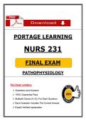 Portage Learning NURS 231 Final Exam &ndash; Pathophysiology &lpar;2026&sol;2027&rpar; Actual Questions & Answers to Pass the Exam &lpar;100&percnt; Verified&rpar;