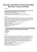 Maternity and Pediatric Nursing 4th Edition Ricci Kyle Carman Test Bank 2026&sol;2027 &vert; Practice Questions&comma; Answers & Comprehensive Exam Review