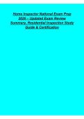 Home Inspector National Exam Prep 2026 Updated Exam Review Summary Residential Inspection Study Guide