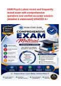 D449 Psych Latest recent and frequently tested exam with comprehensive questions and verified accurate solution &lpar;detailed & elaborated&rpar; GRADED A&plus;&period;