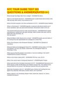 NYC TOUR GUIDE TEST 333 QUESTIONS & ANSWERS&lpar;RATED A&plus;&rpar;