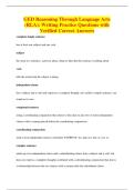 GED Reasoning Through Language Arts&NewLine;&lpar;RLA&rpar;&colon; Writing Practice Questions with&NewLine;Verified Correct Answers