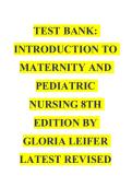 Introduction to Maternity & Pediatric Nursing 9th Edition Gloria Leifer Test Bank &vert; All Chapters 1-34 &vert; Questions & Answers &vert; 2026&sol;2027&NewLine;