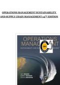 OPERATIONS MANAGEMENT SUSTAINABILITY AND SUPPLY CHAIN MANAGEMENT 14TH EDITION