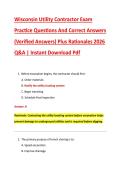 Wisconsin Utility Contractor Exam &NewLine;Practice Questions And Correct Answers &NewLine;&lpar;Verified Answers&rpar; Plus Rationales 2026 &NewLine;Q&A &vert; Instant Download Pdf 