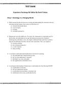 Experience Sociology 5th Edition by David Croteau 2026&sol;2027 &vert; Study Guide&comma; Practice Questions & Verified Answers