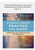Evidence-Based Practice for Nurses&colon; Appraisal and Application of Research 5th Edition by Schmidt & Brown 2026&sol;2027 &vert; Study Guide&comma; Practice Questions & Verified Answers