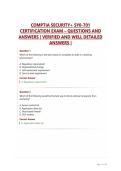 COMPTIA SECURITY&plus; SY0-701&NewLine;CERTIFICATION EXAM &ndash; QUESTIONS AND&NewLine;ANSWERS &vert; VERIFIED AND WELL DETAILED&NewLine;ANSWERS 