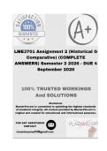 LME3701 Assignment 2 &lpar;Historical & Comparative&rpar; &lpar;COMPLETE ANSWERS&rpar; Semester 2 2026 - DUE 4 September 2026&semi; 100&percnt; Correct solutions and explanations&period; 