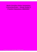 North Carolina Home Inspection Licensing Exam Study Guide Practice Questions 2026&sol; 2027