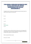 FTCE GENERAL KNOWLEDGE MATHEMATICS TEST &vert;ACTUAL QUESTIONS AND VERIFIED ANSWERS&vert;BRAND NEW 2026-2027 UPDATE&vert;GRADED A&plus;