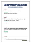 FTCE GENERAL KNOWLEDGE MATH TEST &vert;ACTUAL QUESTIONS AND VERIFIED ANSWERS&vert;BRAND NEW 2026-2027 UPDATE&vert;GRADED A&plus;