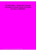 ATI Med Math Medication Dosage Calculations Study Guide Practice Questions 2026&sol; 2027