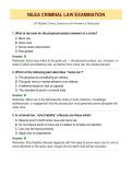 NILEA Criminal Law Examination &mdash; 120 MCQs with Answers & Rationales