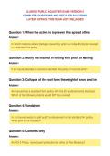 ILLINOIS PUBLIC ADJUSTER EXAM VERSION 2&NewLine;COMPLETE QUESTIONS AND DETAILED SOLUTIONS&NewLine;LATEST UPDATE THIS YEAR JUST RELEASED