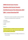 WREB Dental Exam Practice  &NewLine;Questions And Correct Answers  &NewLine;&lpar;Verified Answers&rpar; Plus Rationales 2027  &NewLine;Q&A &vert; Instant Download Pdf