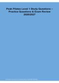 Peak Pilates Level 1 Study Questions Practice Questions Exam Review 2026&sol; 2027