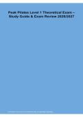 Peak Pilates Level 1 Theoretical Exam Study Guide Exam Review 2026&sol; 2027 Questions Answers