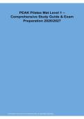 PEAK Pilates Mat Level 1 Comprehensive Study Guide Exam Preparation 2026&sol; 2027