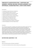 DERIVATIVE CLASSIFICATION EXAM &ndash; QUESTIONS AND&NewLine;ANSWERS &vert; VERIFIED AND WELL DETAILED ANSWERS &vert; PLUS&NewLine;RATIONALES &vert; GUARANTEED PASS &vert; LATEST EXAM UPDATE