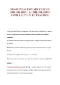 NR 603 EXAM&colon; PRIMARY CARE OF&NewLine;CHILDBEARING & CHILDREARING&NewLine;FAMILY &lpar;ADVANCED PRACTICE&rpar;