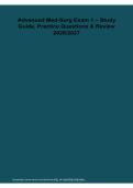 Advanced Med-Surg Exam 1 Study Guide Practice Questions Review 2026&sol; 2027