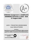 CRW2602 Assignment 1 &lpar;COMPLETE ANSWERS&rpar; Semester 2 2026 - DUE 27 August 2026&semi; 100&percnt; Correct solutions and explanations&period;