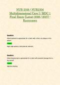 NUR 2356 &sol; NUR2356 Multidimensional Care I &sol; MDC 1&colon; Final Exam BUNDLE Package &lpar;Latest 2026 &sol; 2027&rpar; - Rasmussen University