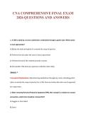 CNA COMPREHENSIVE FINAL EXAM&NewLine;2026 QUESTIONS AND ANSWERS