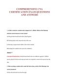 COMPREHENSIVE CNA&NewLine;CERTIFICATION EXAM QUESTIONS&NewLine;AND ANSWERS