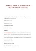 CNA FINAL EXAM MODULES 2026&sol;2027&NewLine;QUESTIONS AND ANSWERS